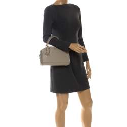 Pre Owned Aigner Beige Leather Small Satchel