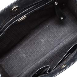 Pre Owned Aigner Black Leather Cavallina Top Handle Bag
