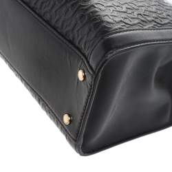 Pre Owned Aigner Black Leather Cavallina Top Handle Bag