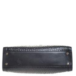 Pre Owned Aigner Black Leather Cavallina Top Handle Bag