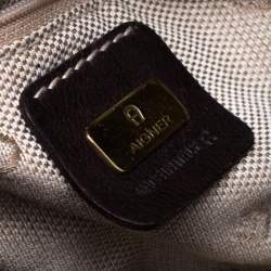Pre Owned Aigner Dark Brown Leather Shoulder Bag