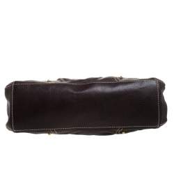 Pre Owned Aigner Dark Brown Leather Shoulder Bag