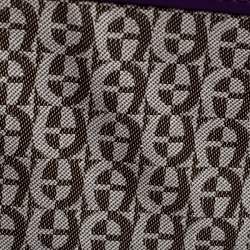 Pre Owned Aigner Purple Monogram Embossed Leather Cavallina Zip Around Wallet