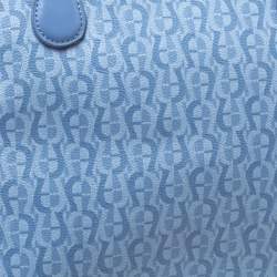 Pre Owned Aigner Blue Signature Coated Canvas Shopper Tote