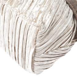 Pre Owned Aigner Metallic Beige/Bronze Fabric Small Pleated Shoulder Bag