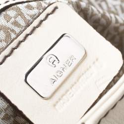 Pre Owned Aigner Off White Leather Buckle Padlock Bag