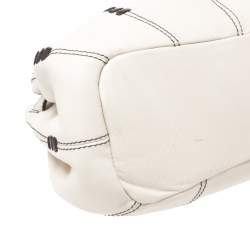 Pre Owned Aigner Off White Leather Buckle Padlock Bag