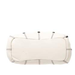 Pre Owned Aigner Off White Leather Buckle Padlock Bag
