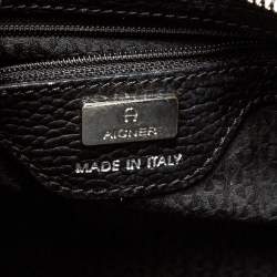 Pre Owned Aigner Black Leather Cybill Tote