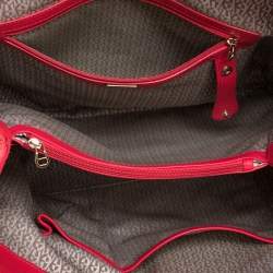 Pre Owned Aigner Rose Red Leather Bow Tote