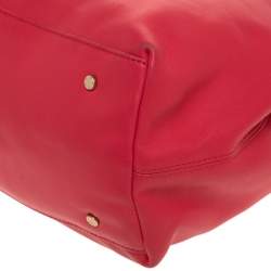 Pre Owned Aigner Rose Red Leather Bow Tote