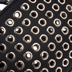 Pre Owned Aigner Black Leather Eyelet Shoulder Bag