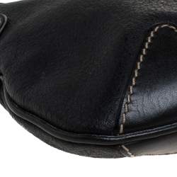 Pre Owned Aigner Black Leather Shoulder Bag