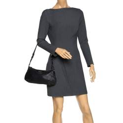 Pre Owned Aigner Black Leather Shoulder Bag