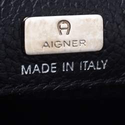 Pre Owned Aigner Black Leather Cybill Tote