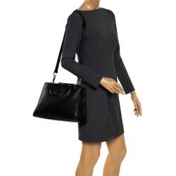 Aigner Black Leather Cybill Tote