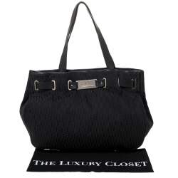 Aigner Black Signature Canvas and Leather Tote 