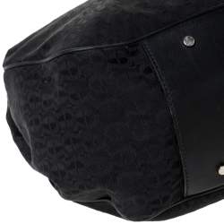 Aigner Black Signature Canvas and Leather Tote 