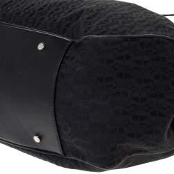 Aigner Black Signature Canvas and Leather Tote 