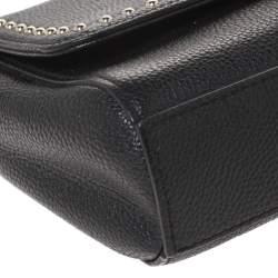 Pre Owned Aigner Black Studded Leather Flap Middle East Exclusive Top Handle Bag