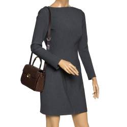 Pre Owned Aigner Brown Signature Coated Canvas Genoveva Top Handle Bag