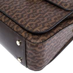 Pre Owned Aigner Brown Signature Coated Canvas Genoveva Top Handle Bag