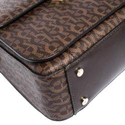 Pre Owned Aigner Brown Signature Coated Canvas Genoveva Top Handle Bag