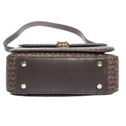 Pre Owned Aigner Brown Signature Coated Canvas Genoveva Top Handle Bag