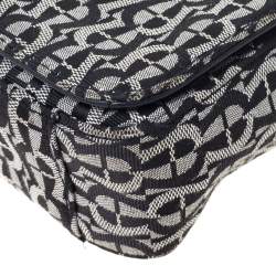 Pre Owned Aigner Grey/Black Signature Canvas and Leather Crossbody Bag