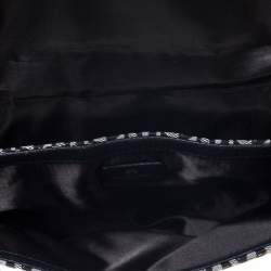 Pre Owned Aigner Grey/Black Signature Canvas and Leather Crossbody Bag