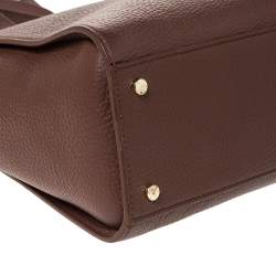 Pre Owned Aigner Brown Leather Top Zip Tote