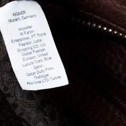 Pre Owned Aigner Brown Leather Top Zip Tote