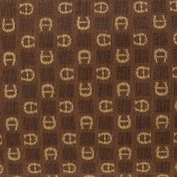 Pre Owned Aigner Brown Signature Canvas and Leather Baguette Bag