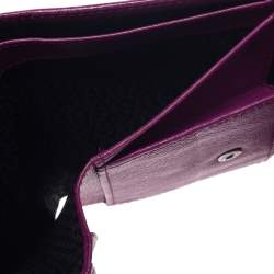 Pre Owned Aigner Magenta Canvas and Leather Trifold Wallet