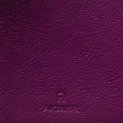 Pre Owned Aigner Magenta Canvas and Leather Trifold Wallet