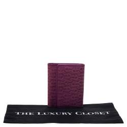 Pre Owned Aigner Magenta Canvas and Leather Trifold Wallet