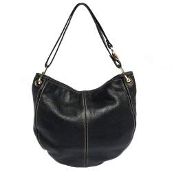 Pre Owned Aigner Black Leather Hobo