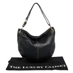 Pre Owned Aigner Black Leather Hobo
