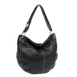 Pre Owned Aigner Black Leather Hobo