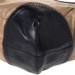 Pre Owned Aigner Beige/Black Leather Hobo