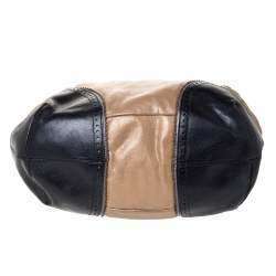 Pre Owned Aigner Beige/Black Leather Hobo