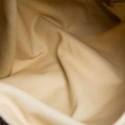 Pre Owned Aigner Brown/Beige Canvas and Leather Damascus Belted Tote