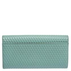 Pre Owned Aigner Mint Green Embossed Leather Genoveva Continental Wallet