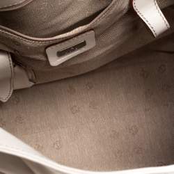 Pre Owned Aigner Ivory Leather Hobo