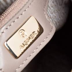 Pre Owned Aigner Grey Leather Middle Zip Tote