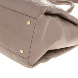 Pre Owned Aigner Grey Leather Middle Zip Tote