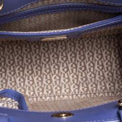 Pre Owned Aigner Lavender Crocodile Embossed Leather Cavallina Top Handle Bag