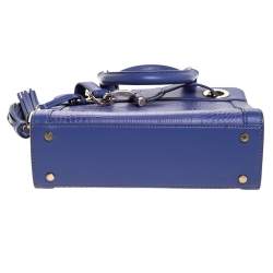 Pre Owned Aigner Lavender Crocodile Embossed Leather Cavallina Top Handle Bag