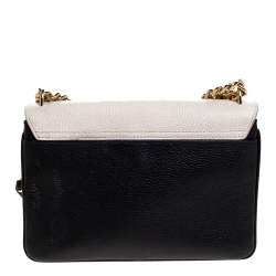 Pre Owned Aigner Black/White Leather Diaodara Shoulder Bag