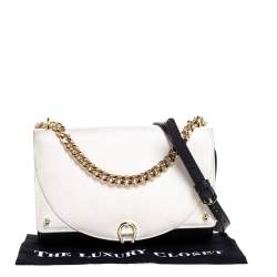 Pre Owned Aigner Black/White Leather Diaodara Shoulder Bag